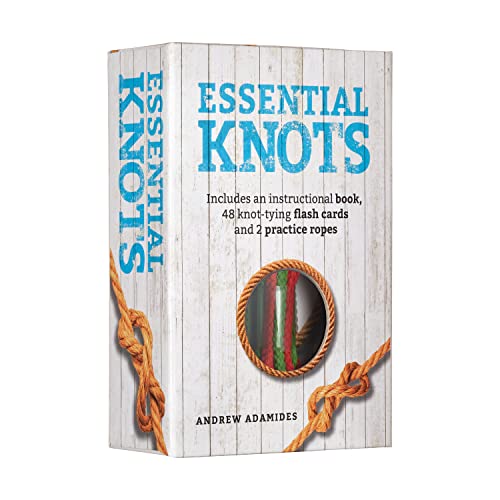 Essential Knots Kit: Includes Instructional Book, 48 Knot Tying Flash Cards and 2 Practice Ropes WoodArtSupply