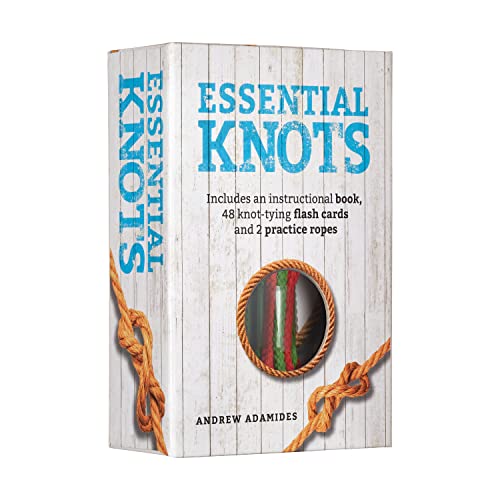 Essential Knots Kit: Includes Instructional Book, 48 Knot Tying Flash Cards and 2 Practice Ropes - WoodArtSupply