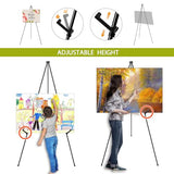 AROIC 63 "Easel Stand for Display, 10 Pack Portable Foldable Metal Easel, Easels for Signs Wedding Logos,Arts, Painting,Adjustable Floor Easels with AROIC