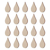 20pcs DIY Wooden Water Drop Unpainted Wooden Shapes Unfinished Wood Water Drop Discs Homemade Ornaments Wood Water Drop Slices Manual Mini Chips BESTOYARD