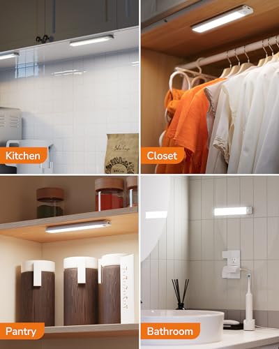 ULG Under Cabinet Lighting,96 LED Rechargeable Under Cabinet Lights Wireless, Closet Lights Battery Operated, Dimmable Motion Sensor Light Indoor, - WoodArtSupply