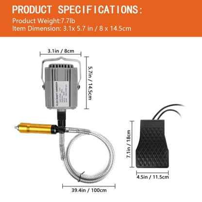 Shaft Grinder 780W Rotary Tool 500-25000RPM Rotary Carver with 0.26" 3-Jaw Chuck & Stepless Speed Foot Pedal Hanging Grinding Machine Accessories for - WoodArtSupply