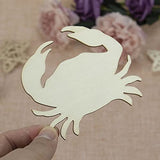 Creaides 20pcs Wooden Sea Animals DIY Crafts Cutouts Crab Shaped Wood Ornaments for DIY Projects Home Decoration Creaides