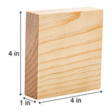 YOUEON 12 Pack Unfinished Wood Blocks for Art and Crafts, 4 X 4 X 1 Inch MDF Wood Board Wood Square Blocks Craft Panels Great for Crafts, Painting, Youeon