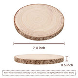 Maputune 8 Pcs 7 - 8 inches Large Unfinished Wood Slices for Centerpieces, Natural Rustic Wooden Plate for DIY Craft, Round Wood Chips for Table Maputune