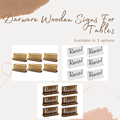 Darware Blank Wood Tabletop Signs (6-Pack, Brown); Natural Wood Signs for DIY Decorating for Weddings, Parties, Events and Business Darware