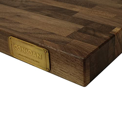 CONSDAN Butcher Block Counter Top, Walnut Solid Hardwood Countertop, Wood Slabs for Kitchen, Reversible, Both Side Polished, Prefinished with - WoodArtSupply