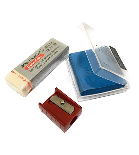 Faber-Castell 9000 Graphite Sketch Pencil Art Set (8B - 2H) with Kneaded Art Eraser, Large Dust Free Eraser and Sharpener Faber-Castell