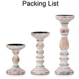 Wood Candle Holders for Pillar Candles - Tall Rustic Candle Holder (Set of 3), Large Farmhouse Candle Holders Candle Stand, Pillar Candle Holder Set Inweder