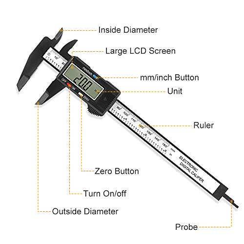 Digital Caliper, Sangabery 0-6 inches Caliper with Large LCD Screen, Auto - Off Feature, Inch and Millimeter Conversion Measuring Tool, Perfect for Sangabery