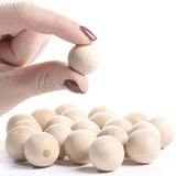 Wooden Beads, 200 Pcs 20mm Wood Beads Unfinished Natural Round Wooden Loose Beads Wood Spacer Beads for Crafts Jewelry Making Garland Making (20mm) Lainrrew