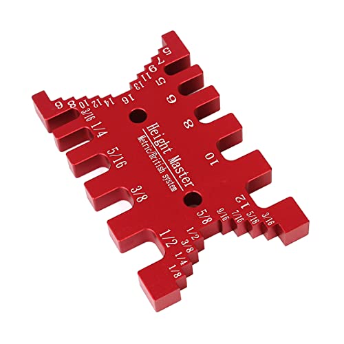 KETIPED High Precision Aluminum Dovetail Jig Metric and Imperial Tenon Caliper Card Gauge for Measuring Height Woodworking Saw Table Machine Gaps KETIPED