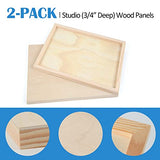 Unfinished Birch Wood Canvas Panels Kit, Falling in Art 2 Pack of 20 x20’’ Studio 3/4’’ Deep Cradle Boards for Pouring Art, Crafts, Painting, and Falling in Art
