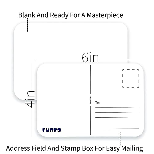 Funto Blank Watercolor Paper Postcards, 50 Cards, 4"x6", 140lb/300gsm, Blank Note for Watercolor Journal, Acid-Free Heavyweight Art Paper for Thank Funto