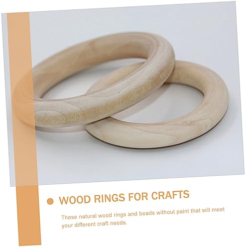 VILLCASE 1 Set Beaded Wood Ring Set Macrame Kits Macrame Making Tool Unfinished Smooth Wooden Ring Natural Wood Rings Small Wood Rings for Macrame VILLCASE