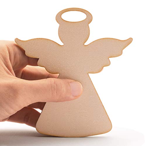 25pcs Unfinished Wooden Angel Christmas Tree Decoration Ornament Wooden Craft Pieces (Design III) Summer-Ray.com