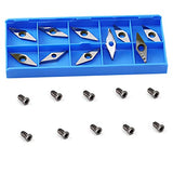 Ci4 Diamond Tungsten Carbide Replacement Cutter Inserts Planer Knives with Radius Point fit for DIY Wood Lathe Turning Detailer Tools Kit or Asieg Tool