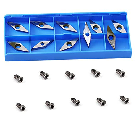 Ci4 Diamond Tungsten Carbide Replacement Cutter Inserts Planer Knives with Radius Point fit for DIY Wood Lathe Turning Detailer Tools Kit or Asieg Tool