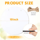 Beeveer 10 Pcs Round Sublimation Door Hanger Blanks 10 x 10 Inch Wall Hanging MDF Wood Blanks Unfinished Wooden Blank Wood Sign Circle Sublimation Beeveer