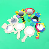 Beaupretty 15pcs Small Wooden Mirror Kids Toys Mirrors Vanity Mirror Single Side Hand Mirror Kids Art Painting Toy Travel Makeup Mirror Unfinished Beaupretty