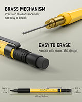 Nicpro 1.3 mm Mechanical Pencils Set with 12 Lead Refill, Eraser - Weatherproof Metal Barrel, Heavy Duty Carpenter Pencil for Outdoor Marking Nicpro
