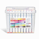 KINGART, Chisel & Fine Tip, Alcohol-Based Ink, Storage Case Double-Ended Sketch Markers, Assorted 60 Piece KINGART