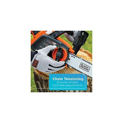 BLACK+DECKER 20V MAX Cordless Chainsaw Kit, 10 inch, Battery and Charger Included (LCS1020) - WoodArtSupply