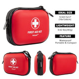 Mini First Aid Kit - 120 Piece Small Waterproof Hard Shell Medical Kit for Car, Home, Office, Travel, Camping, Sports, Outdoor, School - Emergency Atickyaid