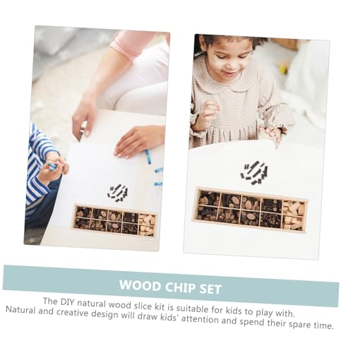 TEHAUX 1 Set Wood Chip Set Tree Bark Slices Wood Slice Wood Aquarium Ornament Unfinished Log Sticks Natural Wood Discs Wood Embellishment Mini Tools TEHAUX