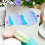 GIRAFVYINL White Holographic Opal Vinyl 12” X 10FT Permanent Adhesive Vinyl Roll for cricut,DIY Home and Car Decor,Tumbler (White) GIRAFVINYL