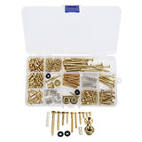 Electric Guitar Screw Kit Multiple Sizes Guitar Metal Repairing Tool Kit with Screws Washers and Springs Repair Fasteners(gold) Walfront