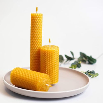 Natural Beeswax Sheets for Candle Making - DIY Beeswax Candle Rolling Kit for Kids & Adults - WoodArtSupply