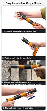 Manual Mini Steel Nail Gun 3 Gears Power Adjustable Wall Nail Guns for Ceiling/Wire Hider/Fixture Install Nail Shooting Machine Fastener Tools with AiFeelife