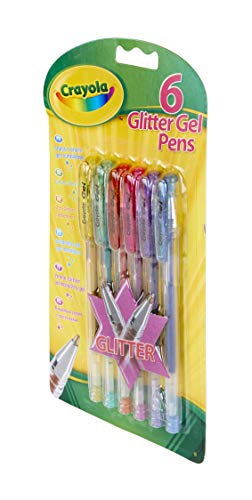 Crayola Glitter Gel Pens, Pack of 6 - WoodArtSupply