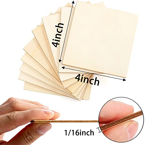 30 Pcs Basswood Sheets, Unfinished Wood, Thin Plywood Wood Sheets for Crafts, Perfect for DIY Projects, Wood Engraving, Wood Burning (100x100x 2mm) - WoodArtSupply