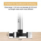 CNC Spoilboard Surfacing Router Bit 1/4 inch Shank, Extra Large 1-1/4 inch Cutting Diameter, Slab Flattening Router Bit Planing Bit Wood Planing Bit BINSTAK