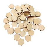 ARTIBETTER 100 pcs Wooden Pieces Hexagon Wood Shape Beech Wood for DIY Arts Craft Project Ready to Paint or Decorate (17.5mm) ARTIBETTER