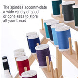 US Art Supply Premium Beechwood 60-Spool Sewing & Embroidery Thread Rack US Art Supply