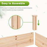 Patiomore 8 Feet Outdoor Wooden Garden Bed Planter Box Kit for Vegetables Fruits Herb Grow Yard Gardening, Natural Patiomore