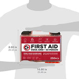 Be Smart Get Prepared First Aid Kit, 250 Piece. Exceeds OSHA ANSI Standards for Office, Home, Car, School, Emergency, Survival, Camping, Hunting, & Be Smart Get Prepared