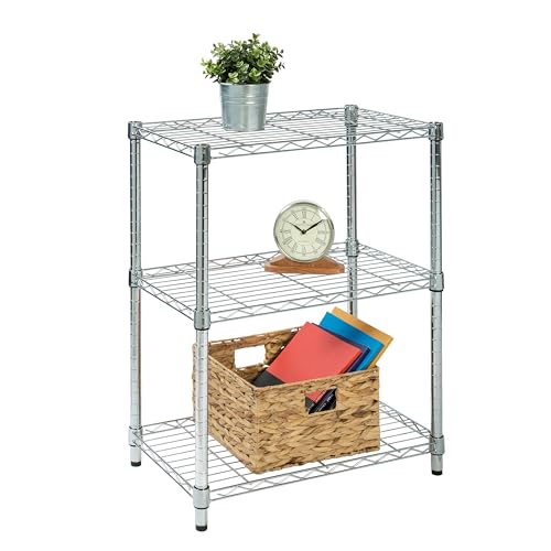 Honey-Can-Do SHF-01903 Adjustable Storage Shelving, 250-Pounds Per Shelf, Chrome, 3-Tier, 24Lx14Wx30H Honey-Can-Do