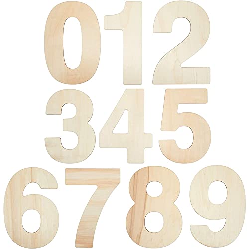 Bright Creations Unfinished Wooden Numbers for Crafts, 0-9 (12 Inches, 10 Pieces) Bright Creations