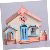 ibasenice D Puzzle 6 Pcs DIY Cabin Wooden Assembling House DIY Wooden Ornament Wooden House Toy DIY Wood Toy Child Puzzle Bamboo Model Office ibasenice