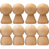 Wooden Peg Dolls Unfinished Set of 8 pcs - Wooden Dolls Peg People Family - Wooden Pegs Male and Female - Wooden Peg Family - Wooden Doll Body for AEVVV