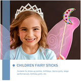 Toyvian Craft Supplies 12PCS Princess Fairy Wands Kit, Wooden Fairy Wands, Unfinished Wooden DIY Fairy Sticks Crafts Adorable Moon Wand for Girls Toyvian