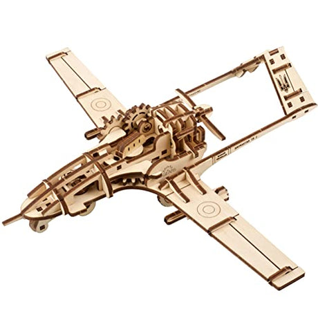 UGEARS Bayraktar TB2 Combat Drone - Powerful Wooden Airplane Drone Model Kit with Movable Rudders, Wing Ailerons, Moving Camera and Missiles Under UGEARS