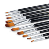 Transon Synthetic Filbert Paint Brush Set 10pcs for Acrylic Watercolor Gouache Art Painting and Body Craft Painting TRANSON