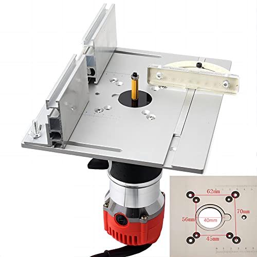 KETIPED Aluminium Router Table Insert Plate,Woodworking Benches Router Flip Plate with Miter Gauge Guide Aluminium Fence Sliding KETIPED