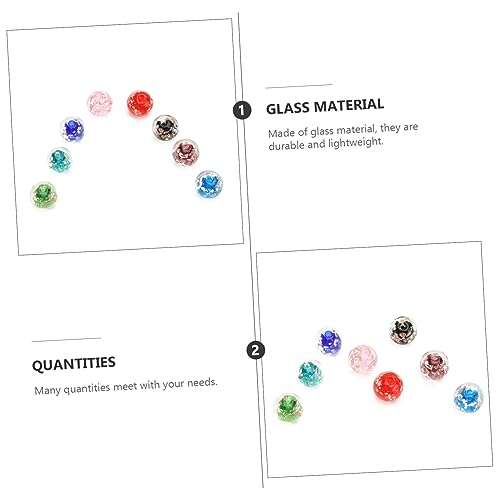Anneome 8pcs DIY Beads Unfinished Beads Gemstone Bracelet Crackle Lampwork Beads Crackle Looser Beads Making Beads Glass Bead Bracelets Bulk Jewelry Anneome