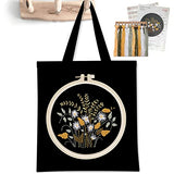 Embroidery kit for Beginners with Pattern Canvas Tote Bag,Arts and Crafts Supplies Embroidery Starter kit for Adults,DIY Needlepoint Kits for Adults bunquax